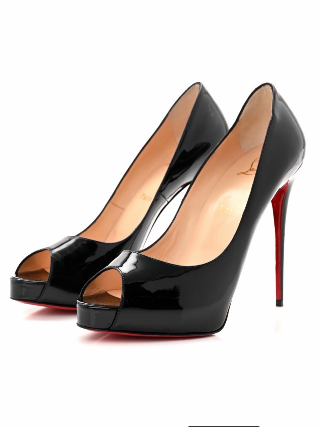 Christian Louboutin Women's Black Very Prive Patent Leather Heels 120/B 5.5